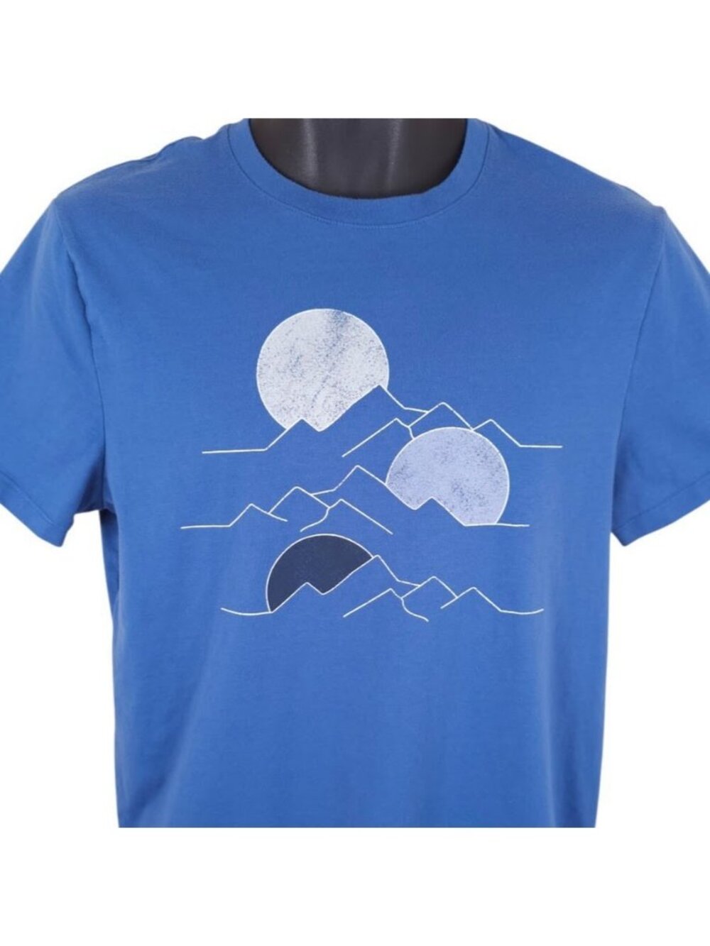 Triple Sunset T Shirt Mens Size Medium Blue Sunrise Horizon Nature Tee